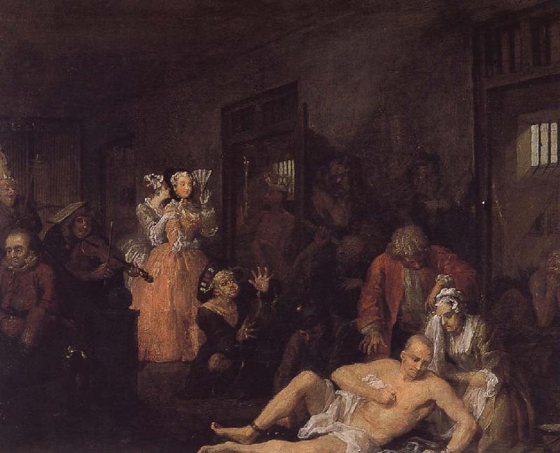 William Hogarth Prodigal son in the madhouse oil painting image
